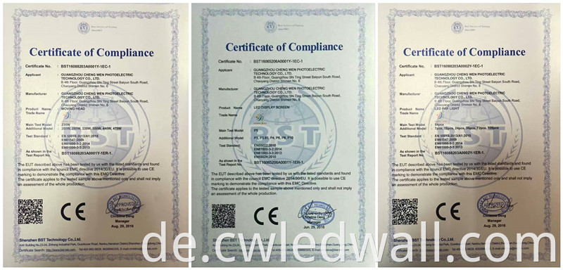 Led Wall Certificate